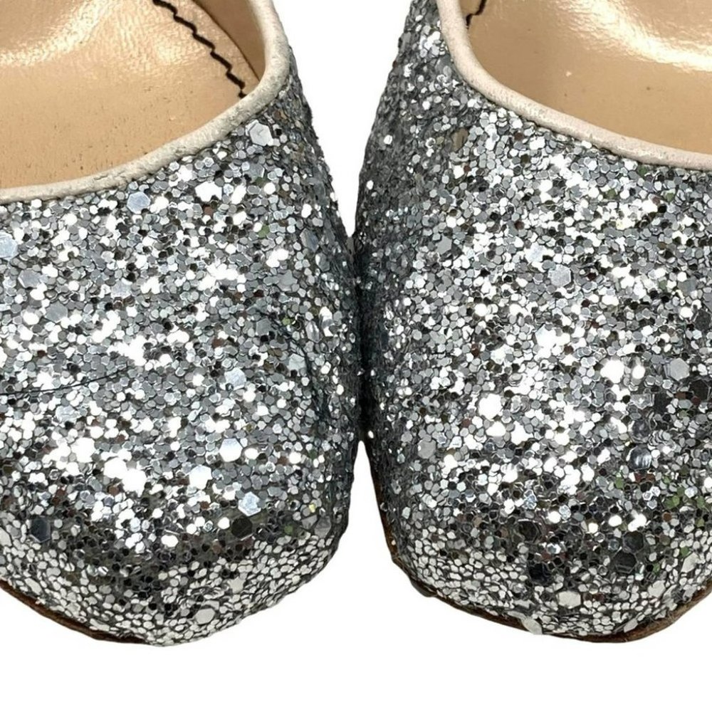 Jerome C. Rousseau Silver Glitter Pumps - Size 7 - Picture 10 of 12